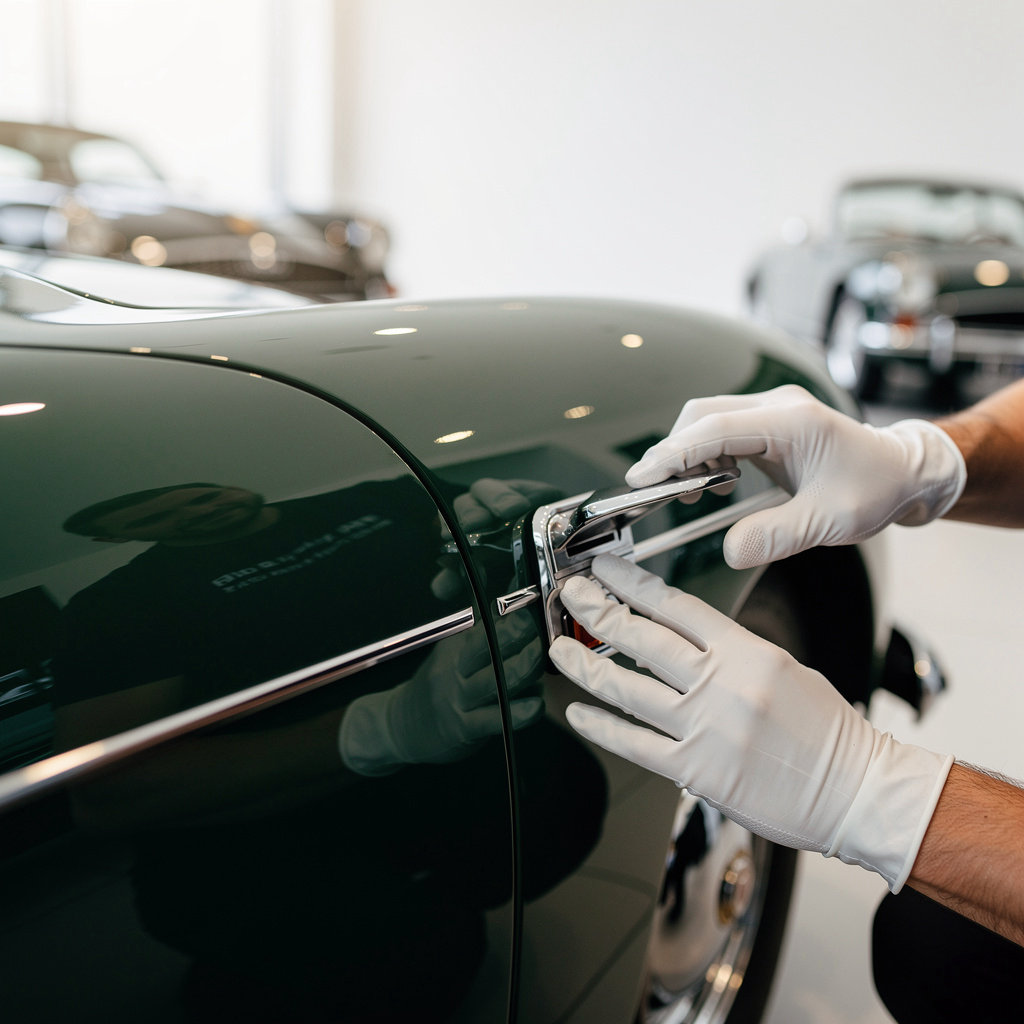 Porsche Car Collection Miami showroom featuring rare vintage Porsche models and white-glove service environment