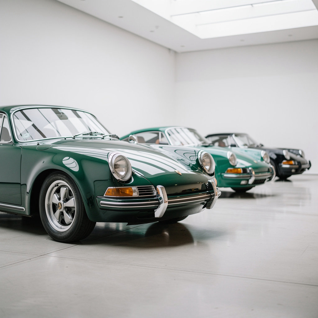 Porsche Car Collection rare vintage models Miami showroom featuring authenticated classic Porsches